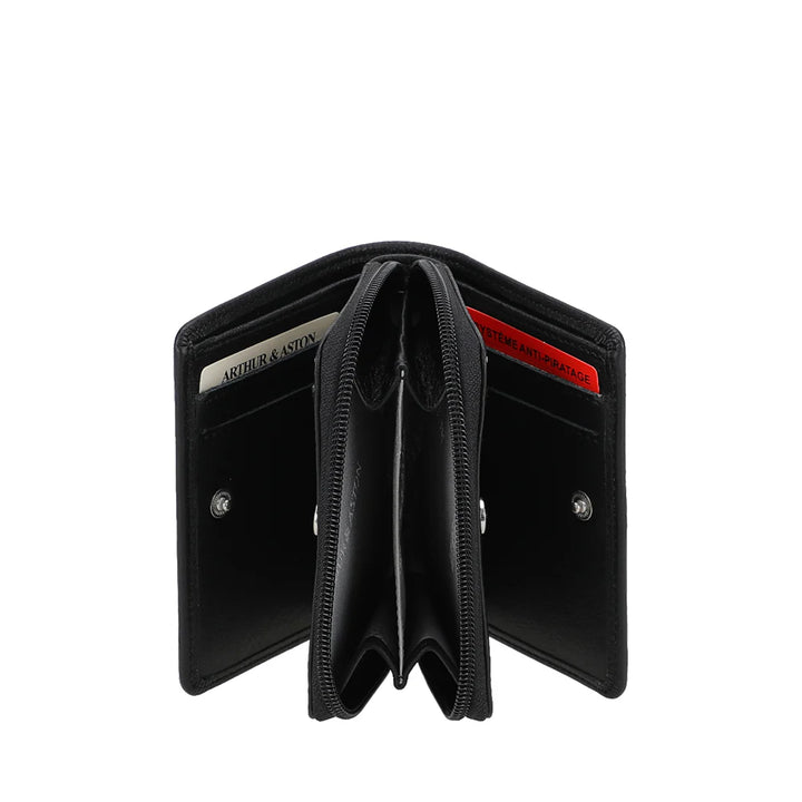 Porte-monnaie et cartes en cuir Ange