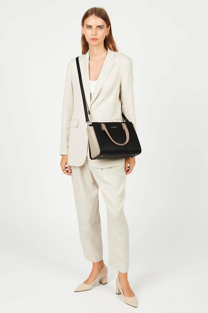 Sac à main Smooth Noir Nude Lancaster