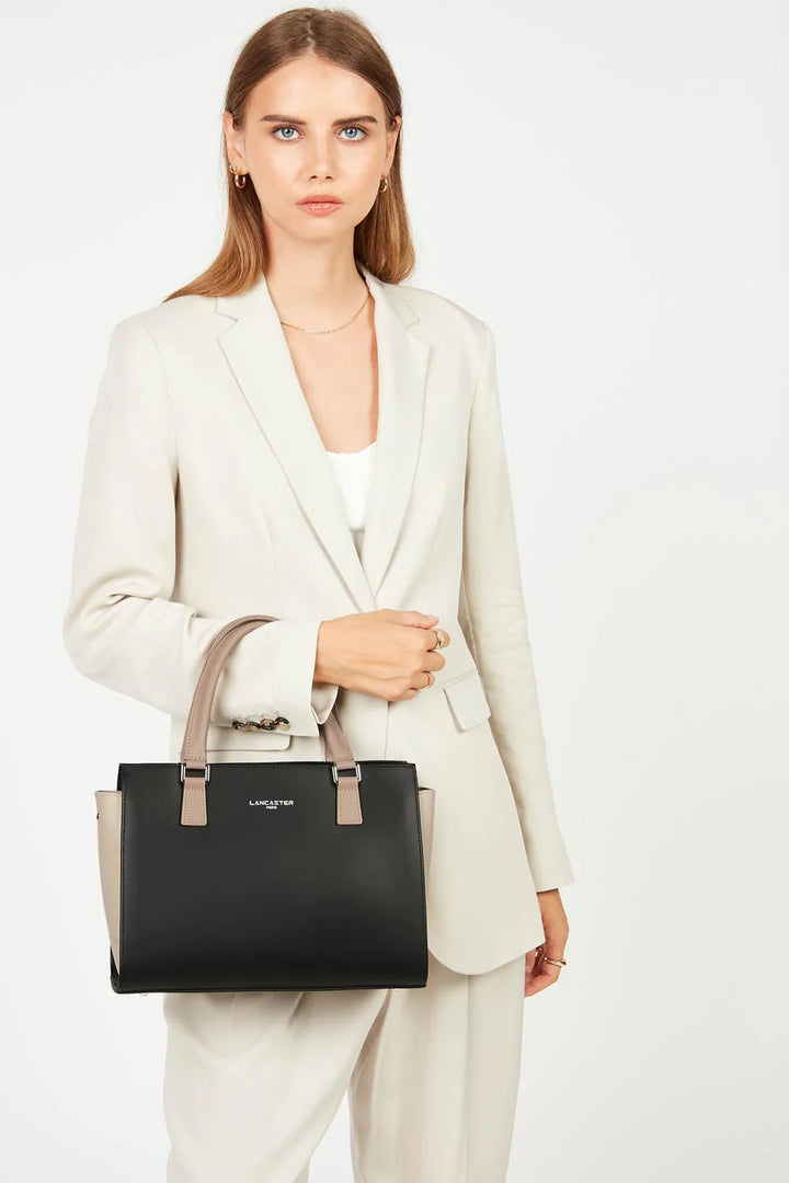 Sac à main Smooth Noir Nude Lancaster