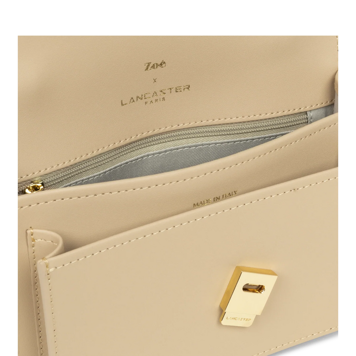 Sac trotteur Zoé Beige Foncé cuir lisse Lancaster