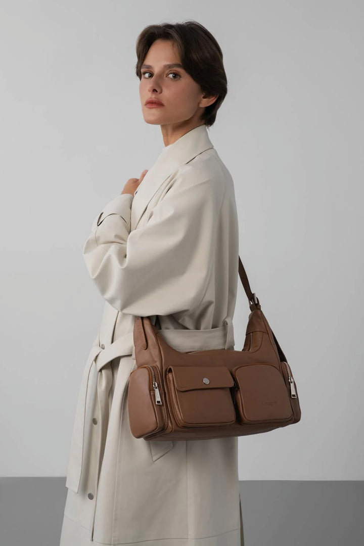 Sac besace Soft Caramella Lancaster