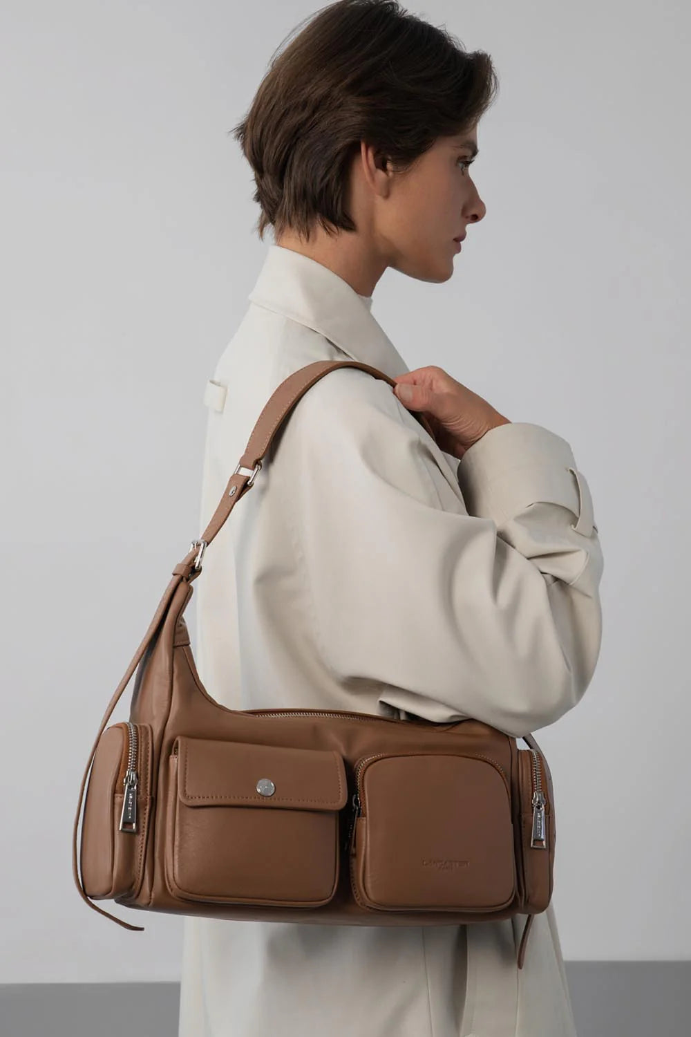 Sac besace Soft Caramella Lancaster