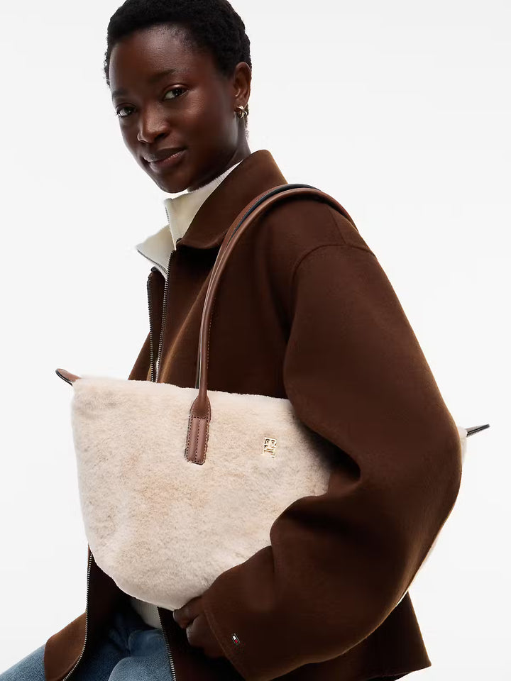 Sac Popette East West faux fur