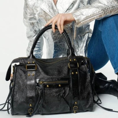 Sac en cuir irisé Large Capucine