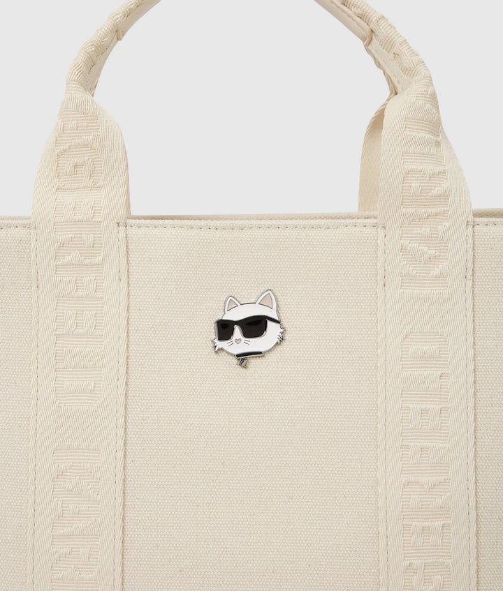 Sac en toile rectangulaire avec broche Ikon Choupette Karl Lagerfeld