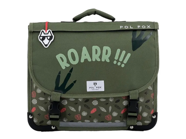 Cartable 35 cm Dino Kaki Pol fox