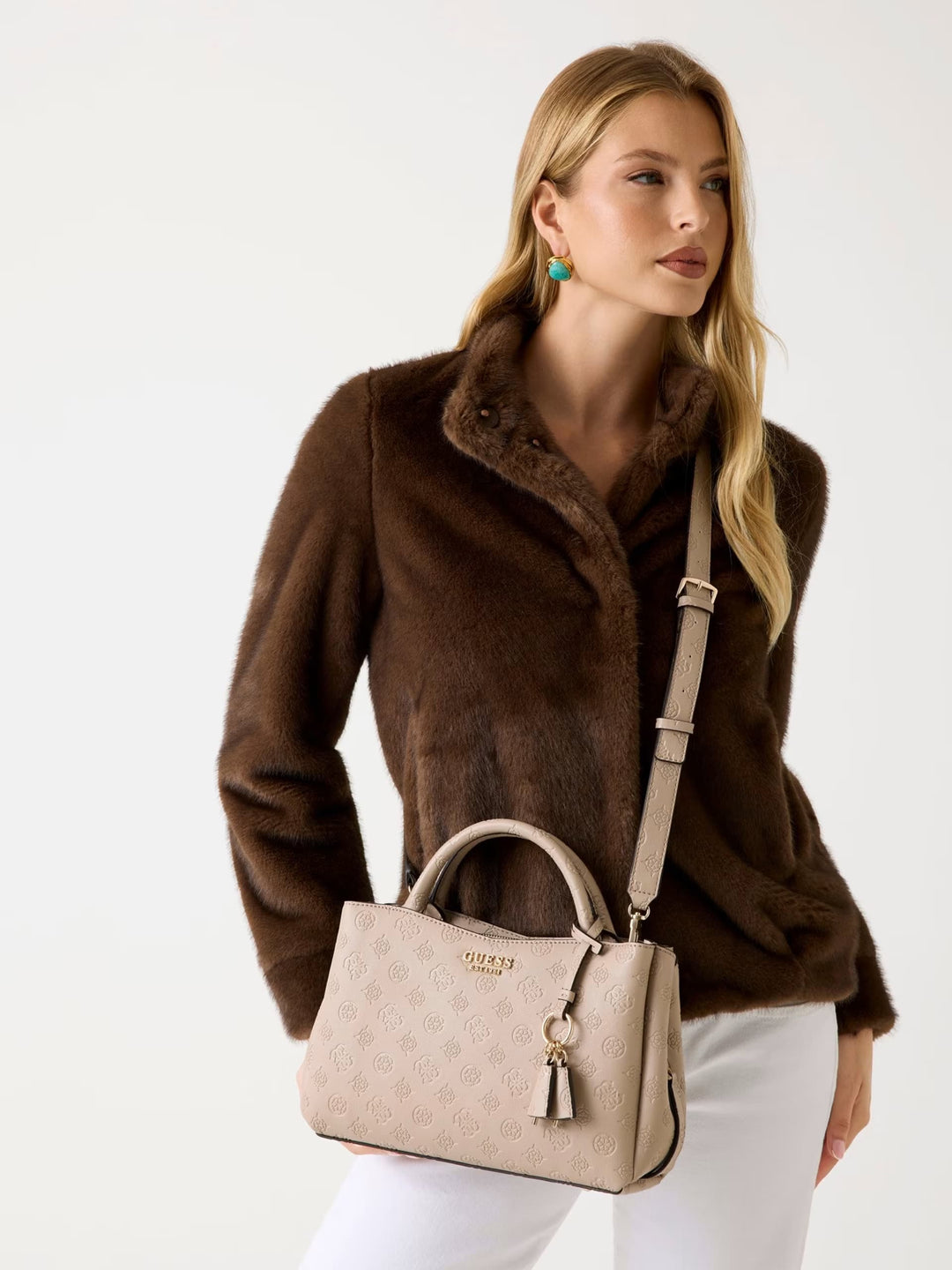Sac à main Phoebe 4G logo pivoine Guess