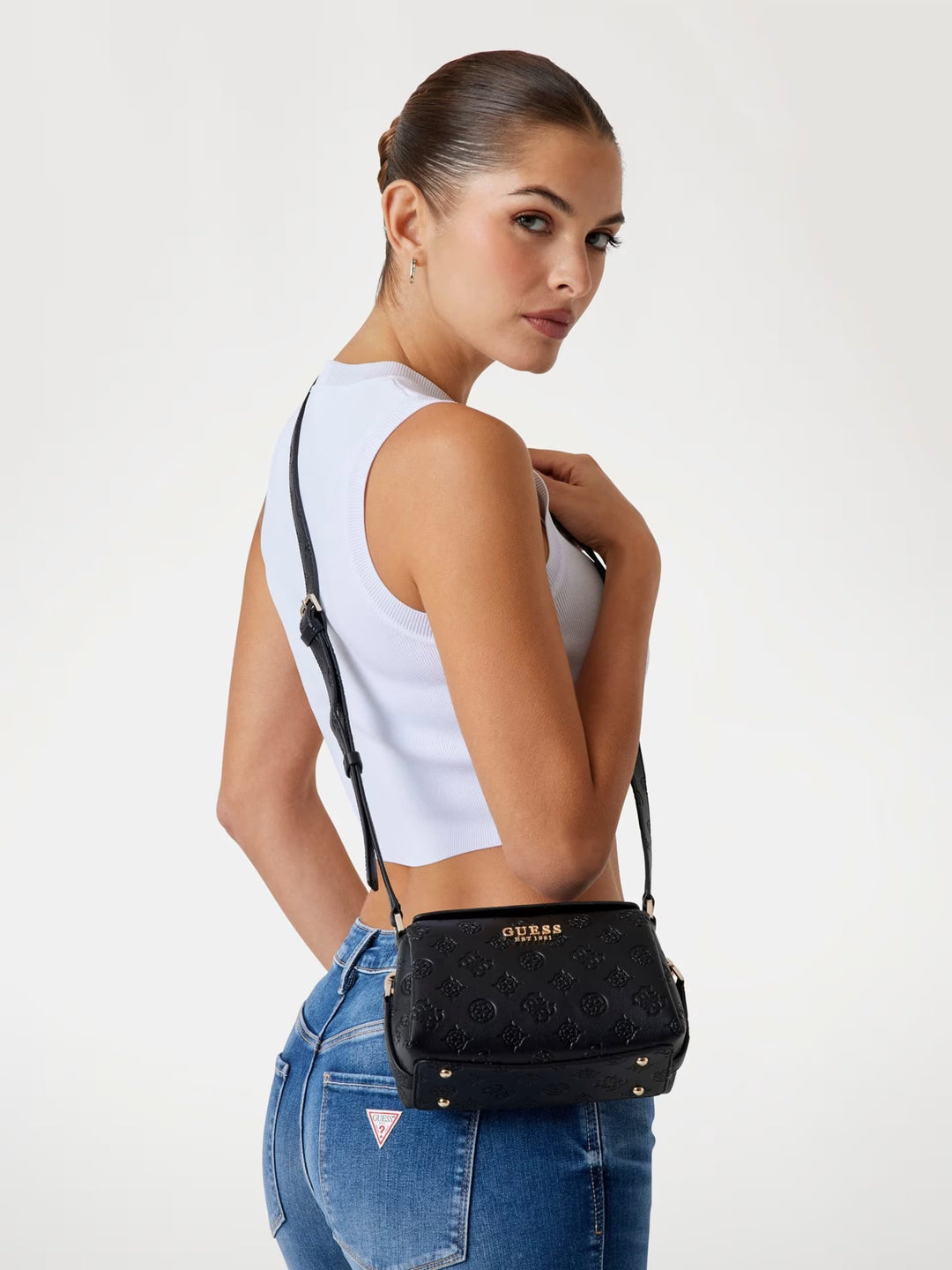 Mini sac à bandoulière Phoebe 4G logo pivoine Guess