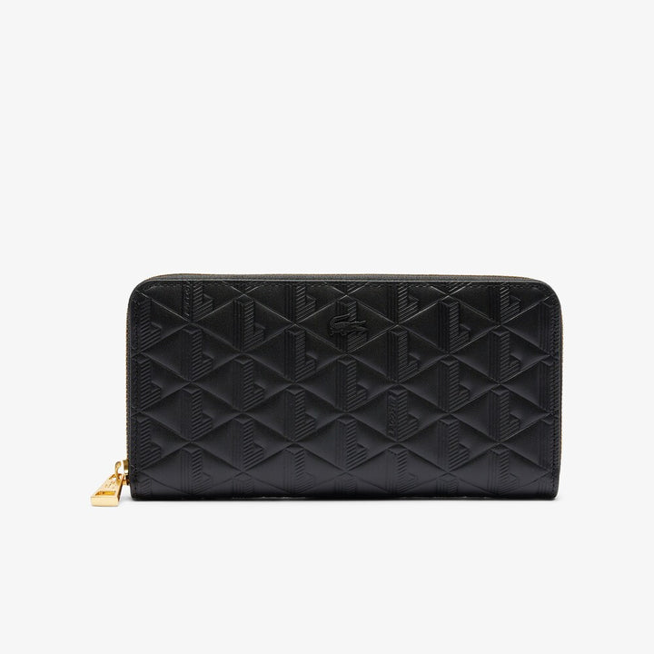 Portefeuille zippé Maheki en cuir embossé