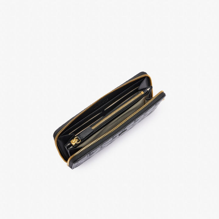 Portefeuille zippé Maheki en cuir embossé