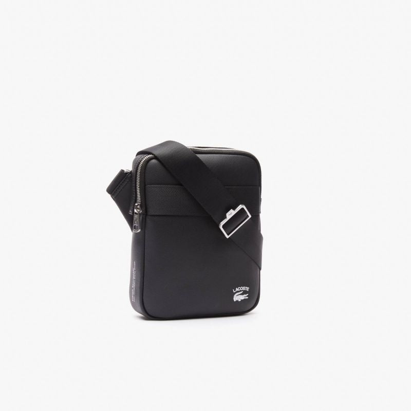 Sacoche homme Lacoste avec poche plate et marquage contrasté