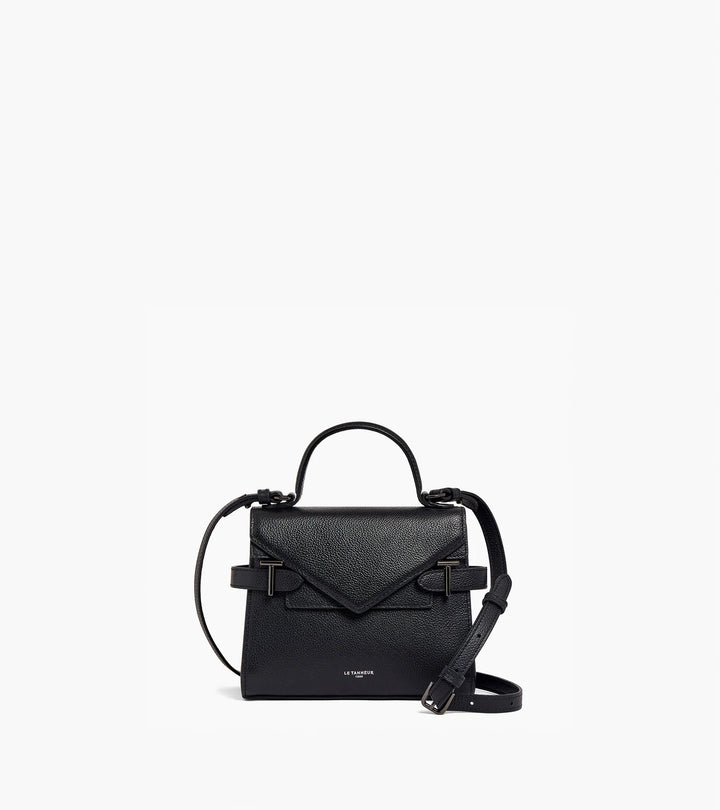 Petit sac à main Emilie double rabat en cuir grainé