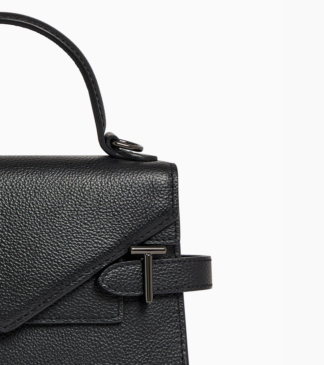 Petit sac à main Emilie double rabat en cuir grainé