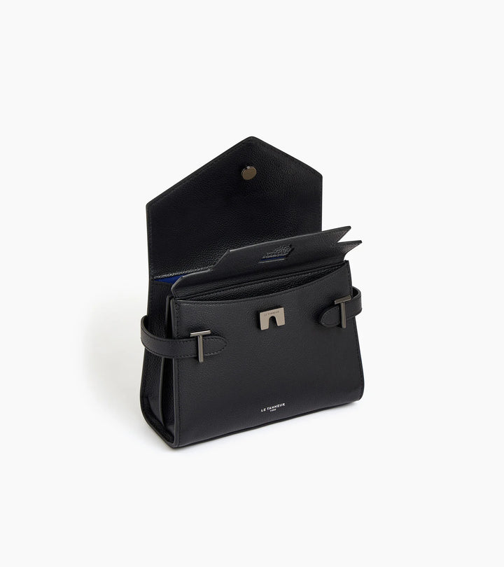 Petit sac à main Emilie double rabat en cuir grainé