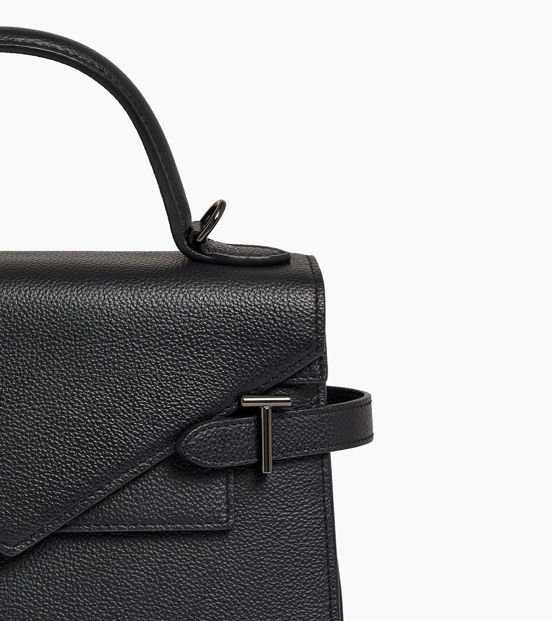 Petit sac à main Emilie double rabat moyen modèle en cuir grainé