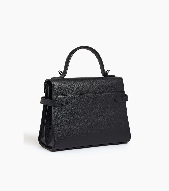 Petit sac à main Emilie double rabat moyen modèle en cuir grainé