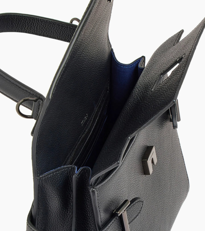 Petit sac à main Emilie double rabat moyen modèle en cuir grainé