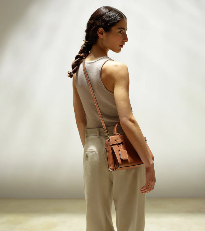 Petit sac en main Emilie en cuir grainé
