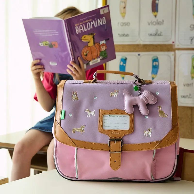 Cartable Mila bicolore 38cm poche gourde