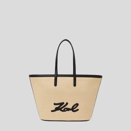 Sac cabas raffia K/Signature Karl Lagerfeld